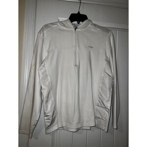Calvin Klein womens white solid 1/4 zip jacket classic READ DESCRIPTION MEDIUM